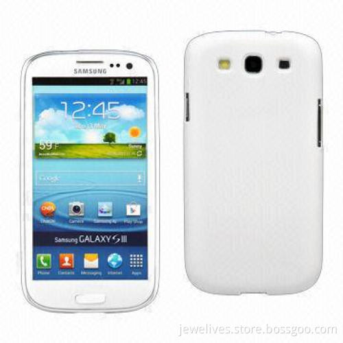 White rubber-coated PC mobile phone cases for Samsung Galaxy S3